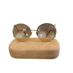 Chloe - Gold Round Sunglasses